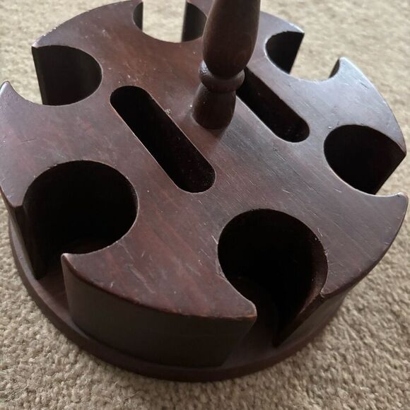 Vintage Wooden Poker Chip Card Holder - Picture 8 of 8